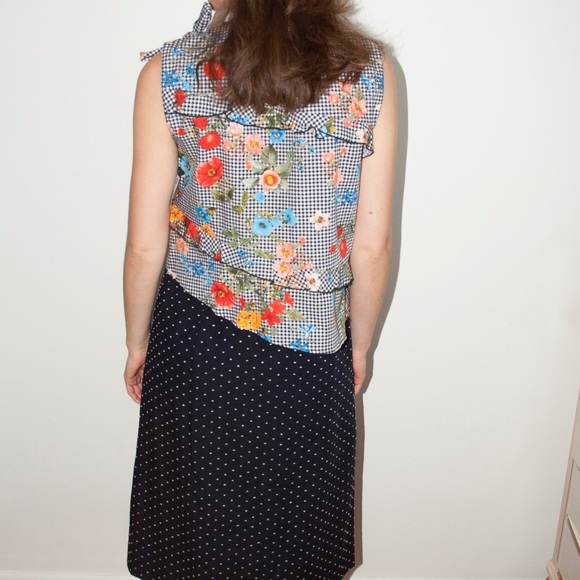 Zara Gingham Floral Ruffle Top - Picture 3 of 11